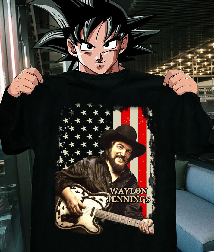 Original Waylon Jennings American Flag t-shirt shirt