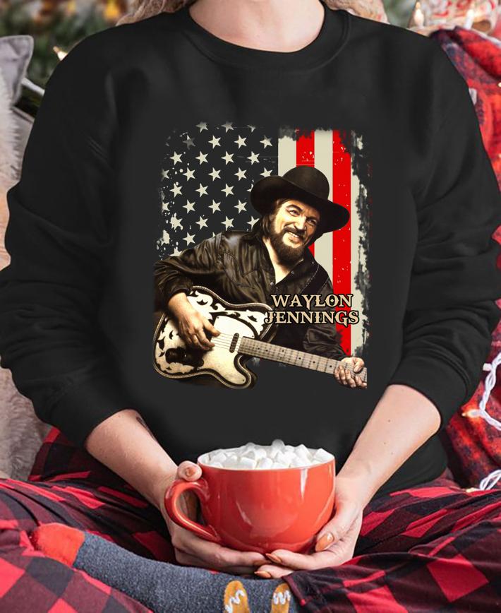 Original Waylon Jennings American Flag t-shirt sweatshirt
