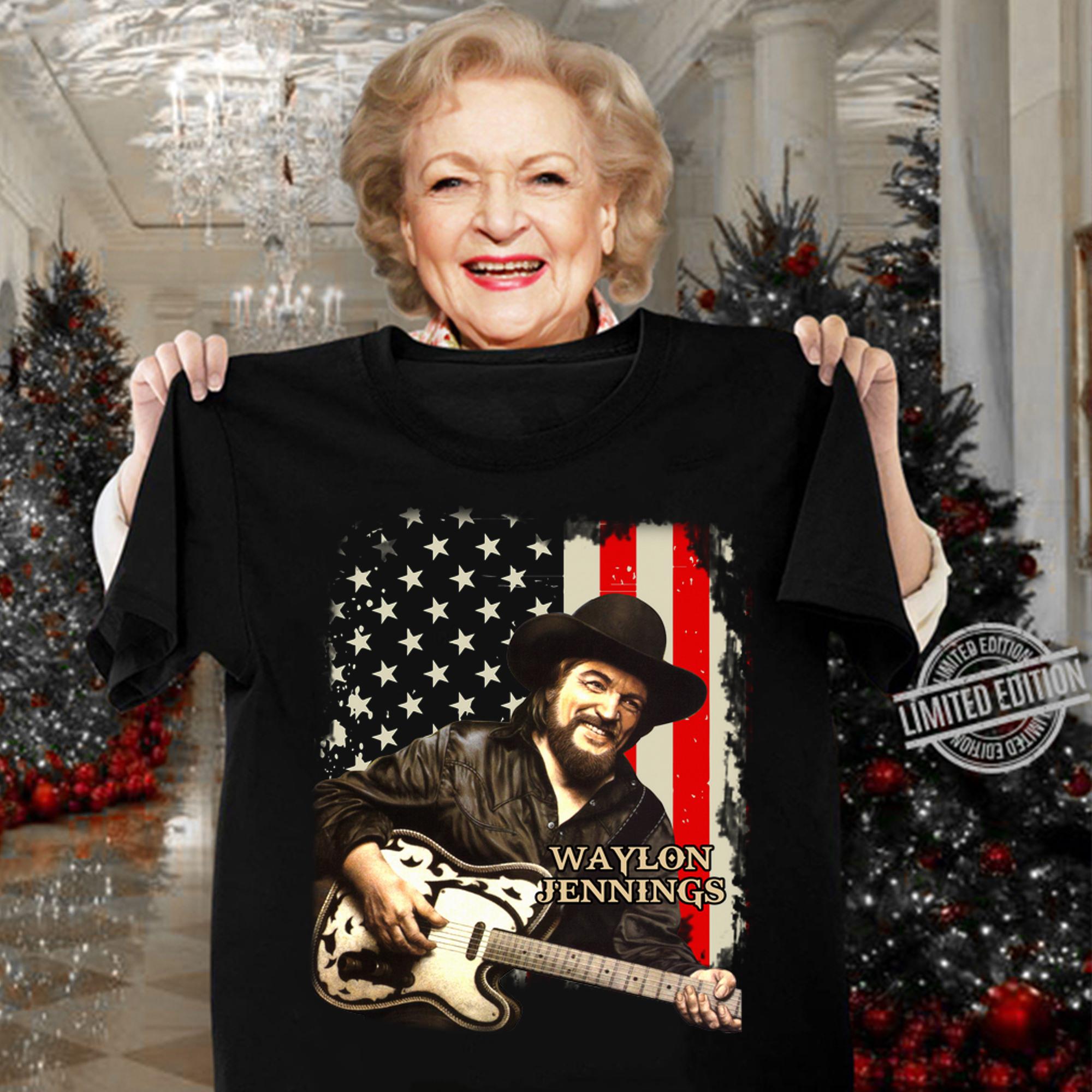 Original Waylon Jennings American Flag t-shirt woman shirt