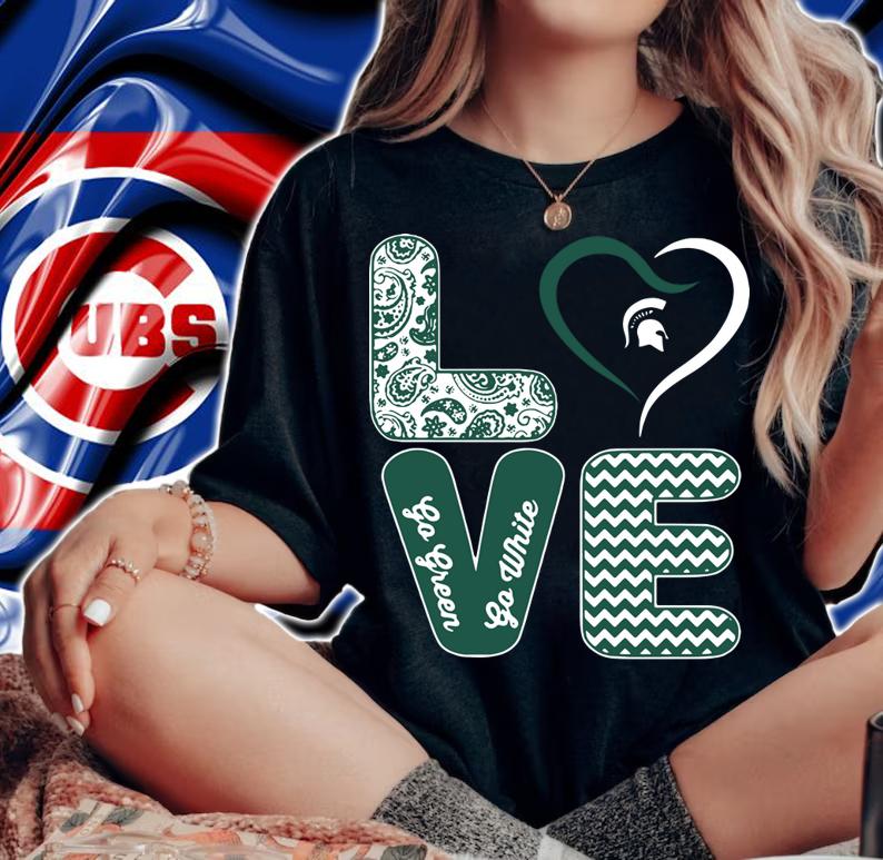 Official Michigan State Spartans Stacked Love t-shirt woman shirt