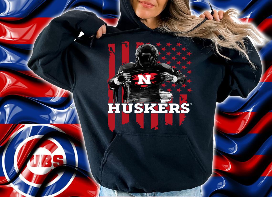 Nebraska Cornhuskers Player Flag American Flag t-shirt hoodie