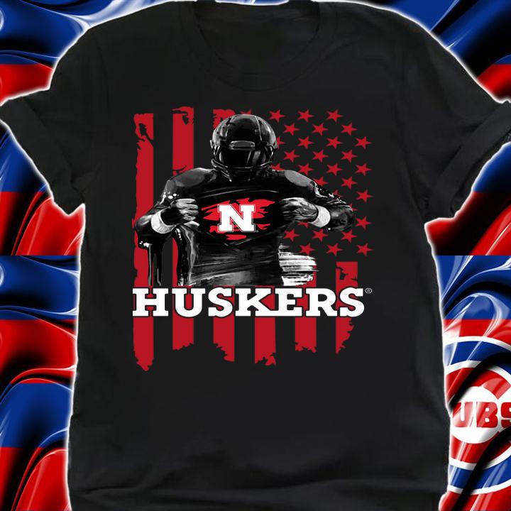 Nebraska Cornhuskers Player Flag American Flag t-shirt shirt