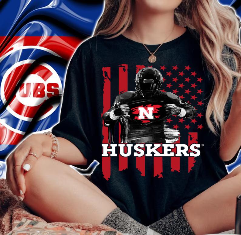 Nebraska Cornhuskers Player Flag American Flag t-shirt woman shirt