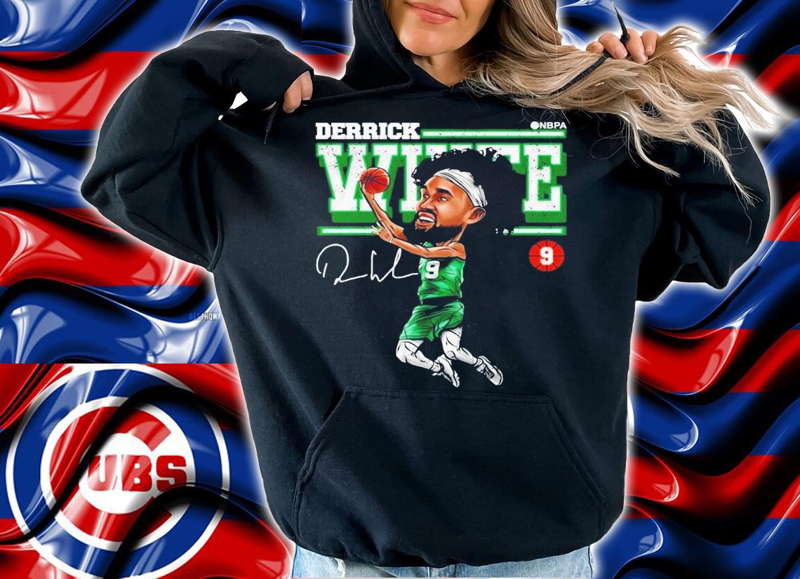 Derrick White Boston cartoon signature t-shirt hoodie