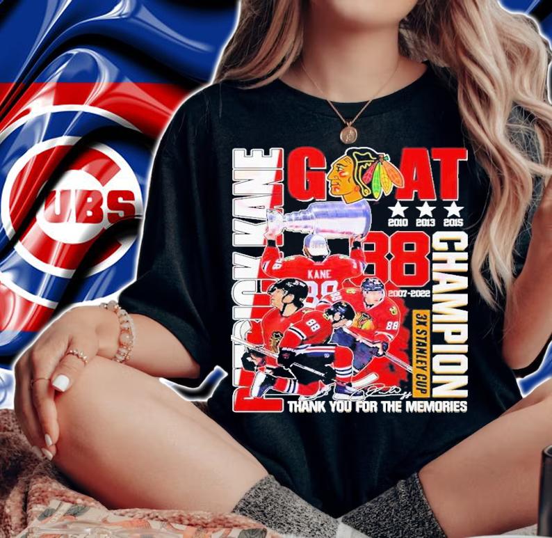 Goat Patrick Kane 3x Stanley Cup Champion Signatures Thank You For The Memories Shirt t-shirt woman shirt