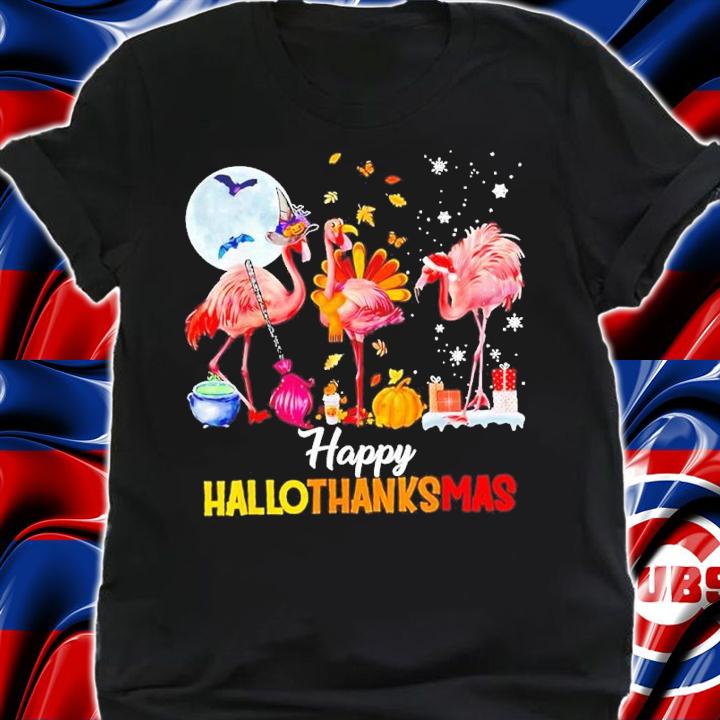 Thanksgiving Flamingo Happy HalloThanksmas Funny Halloween Shirt t-shirt shirt