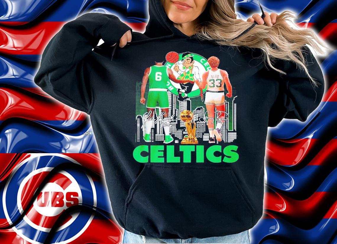 Bill Russell Larry Bird Celtics shirt t-shirt