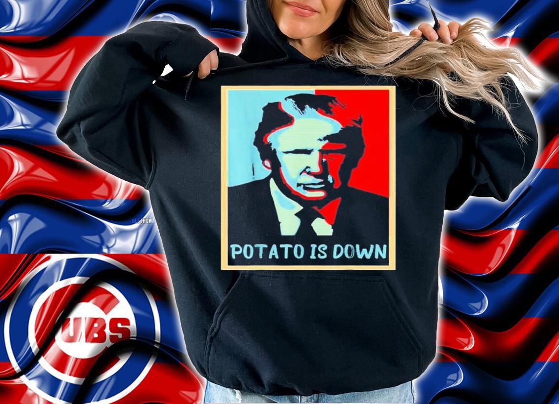 Biden Bike Bicycle Trump Potato Is Down Biden Falls Off Bike Shirt t-shirt
