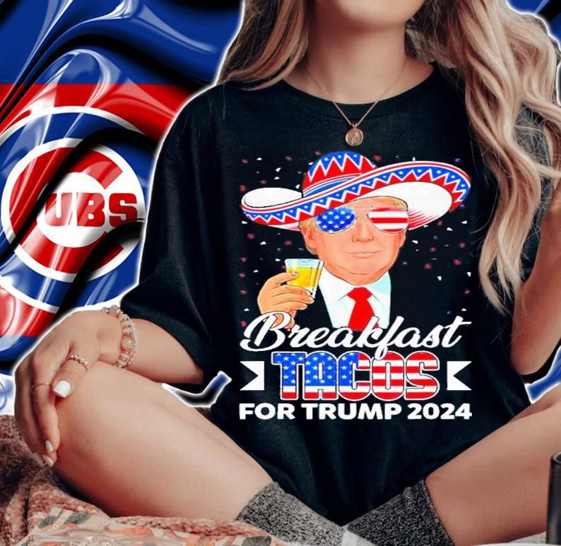 Breakfast Tacos For Trump 2024 USA Flag Shirt t-shirt woman shirt