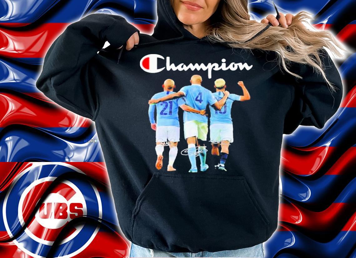 Champion David Silva Vincent Kompany And Sergio Aguero Signatures Shirt t-shirt