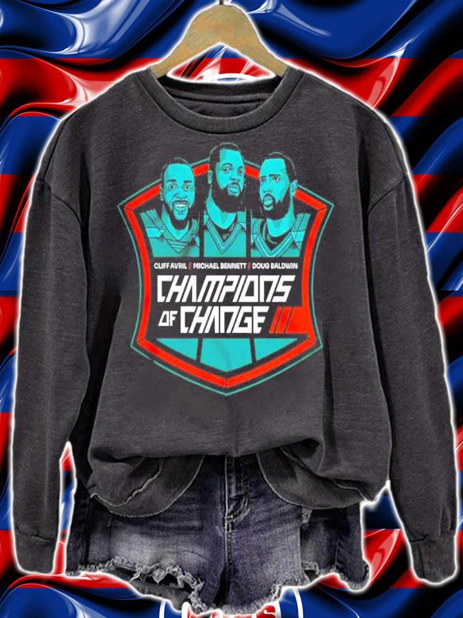 Champions Of Change Cliff Avril Michael Bennett And Doug Baldwin Shirt t-shirt