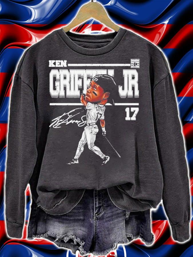 Ken Griffey Jr. Chicago W Cartoon Baseball Signature Shirt t-shirt sweatshirt