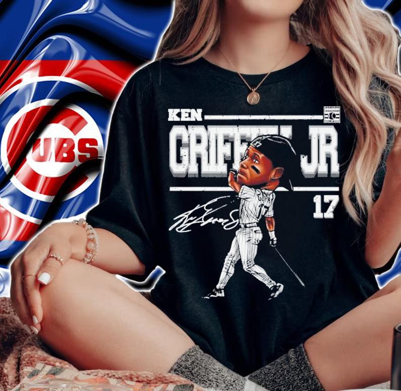 Ken Griffey Jr. Chicago W Cartoon Baseball Signature Shirt t-shirt woman shirt