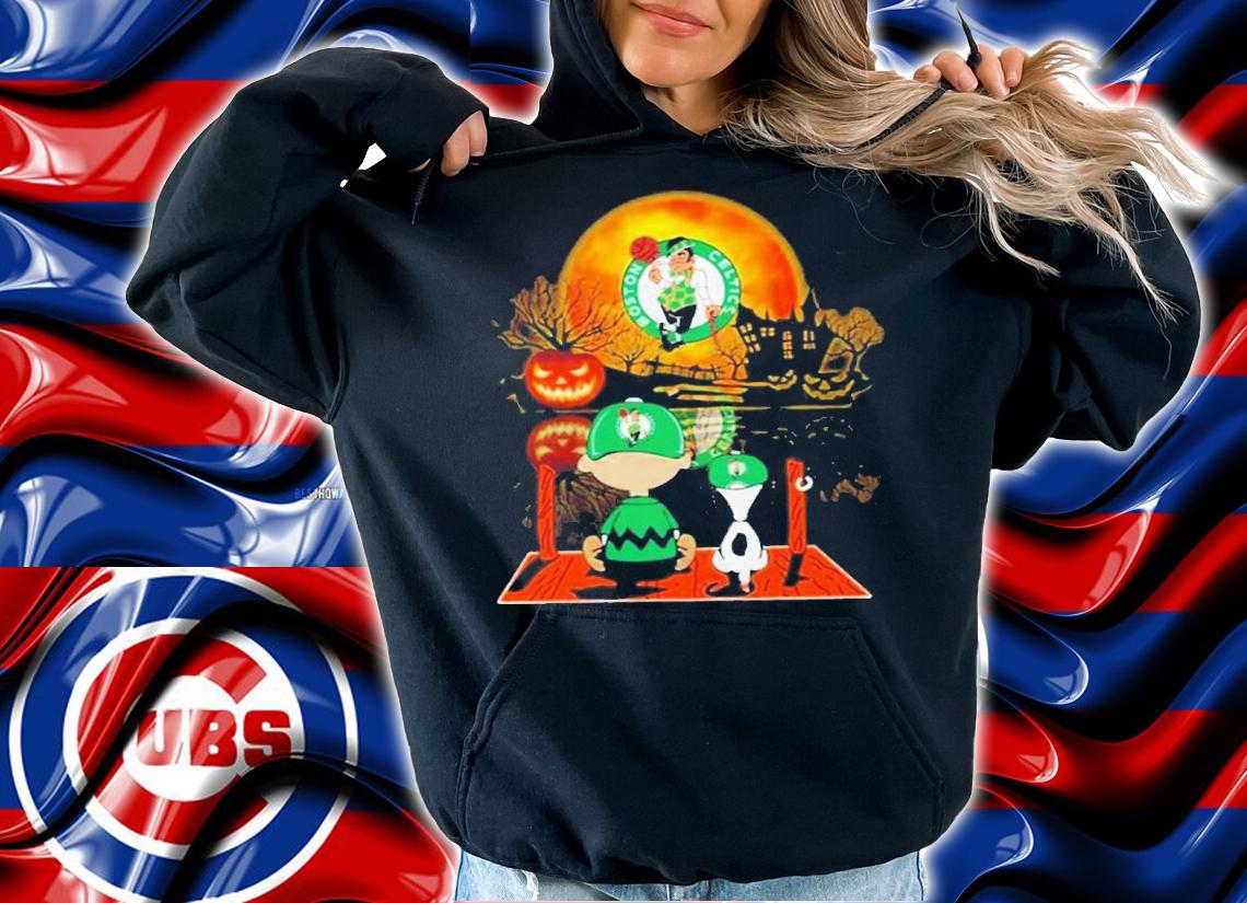 Snoopy And Charlie Brown Watching Boston Celtics Halloween Shirt t-shirt
