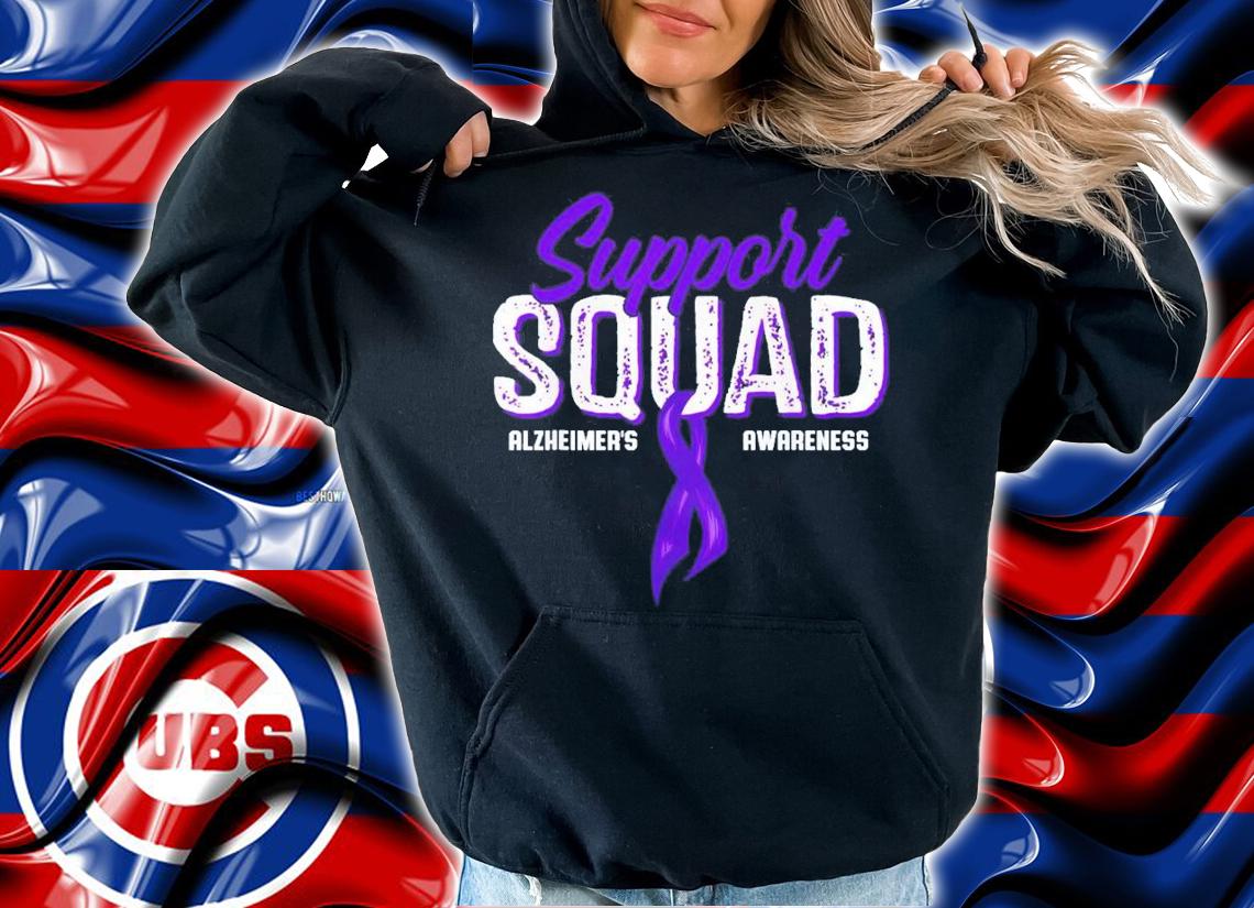 Support Squad Alzheimers Awareness Purple Ribbon T-Shirt t-shirt