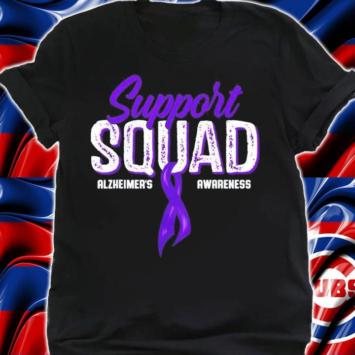Support Squad Alzheimers Awareness Purple Ribbon T-Shirt t-shirt