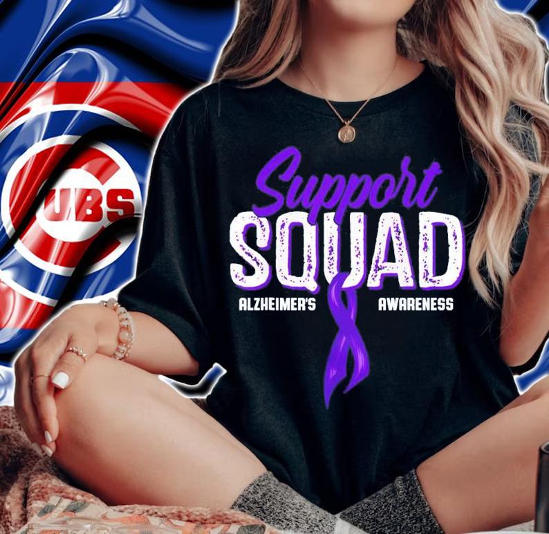 Support Squad Alzheimers Awareness Purple Ribbon T-Shirt t-shirt