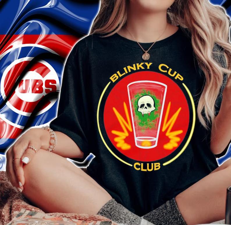 Theme Park Bar Blink Cup Club- Red shirt t-shirt woman shirt