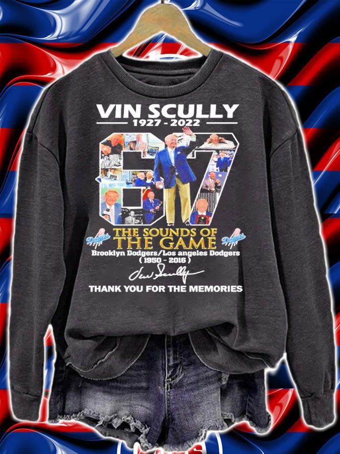 Vin Scully 1927 2022 the sounds of the game 1950 2016 thank you for the memories shirt t-shirt sweatshirt