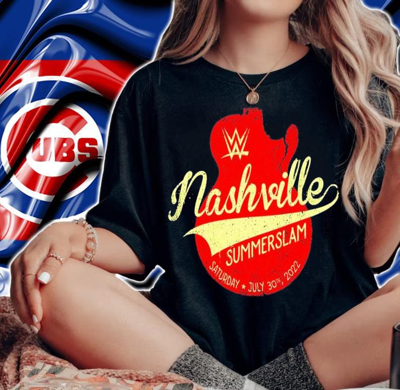 WWE SummerSlam 2022 Nashville Guitar shirt t-shirt woman shirt