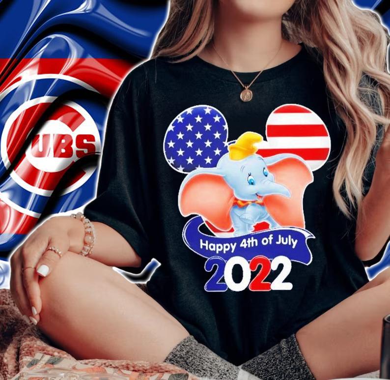 Dumbo The Elephant Flag 4th Of July Colorful Disney Graphic Cartoon T-Shirt t-shirt