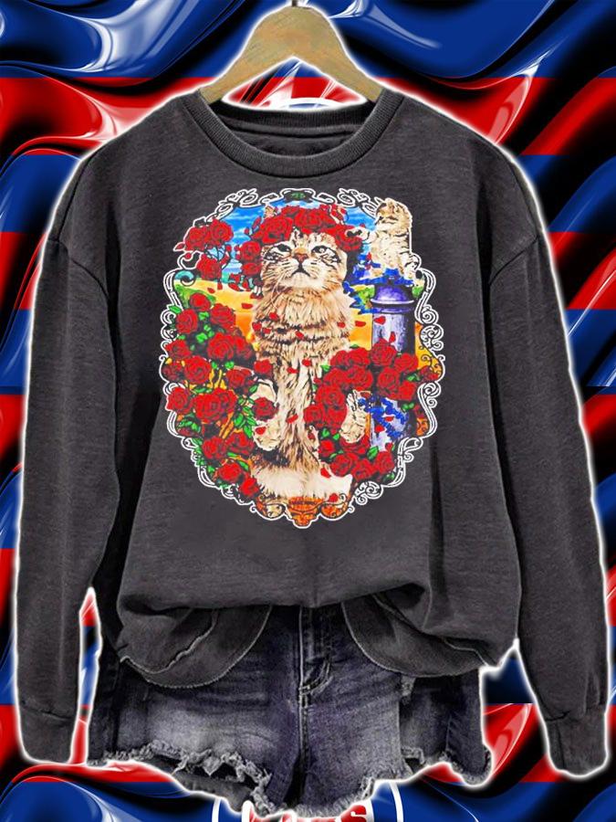 Grateful Cats And Roses Grateful Dead Band Shirt t-shirt