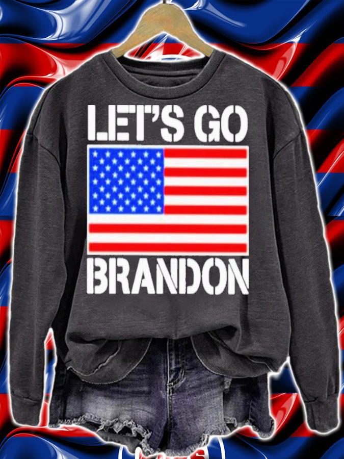 Trending 2022 Lets Go Brandon American flag Shirt t-shirt sweatshirt