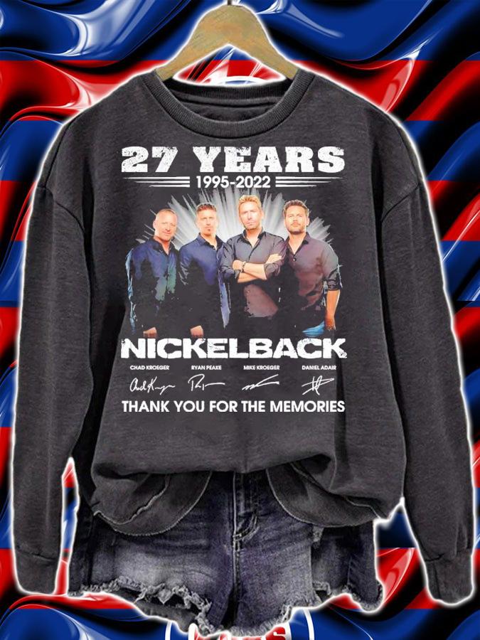 27 Years 1995-2022 Nickelback Signatures Thank You For The Memories Shirt t-shirt
