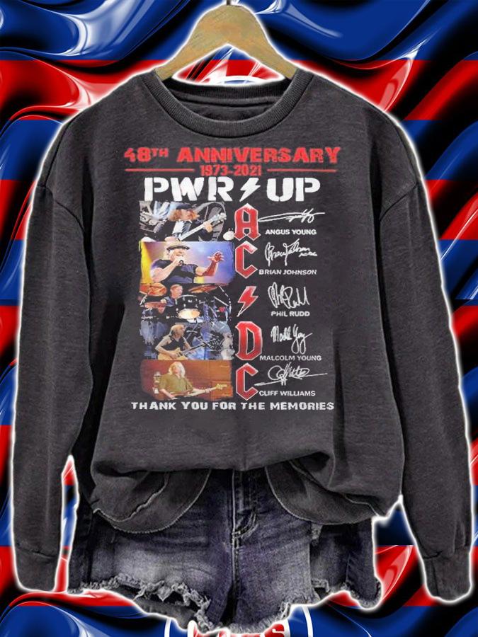 48th Anniversary 1973-2021 PWR UP ACDC Signatures Thank You For The Memories Shirt t-shirt sweatshirt