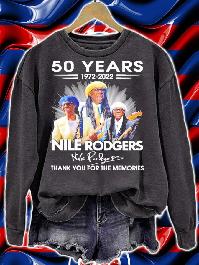 50 Years 1972-2022 Nile Rodgers Signatures Thank You For The Memories Shirt t-shirt sweatshirt