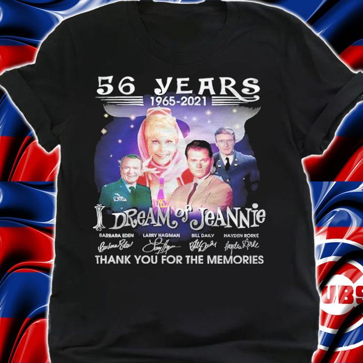 56 Years 1965-2021 Dream of Jeannie Signatures Thank You For The Memories Shirt t-shirt