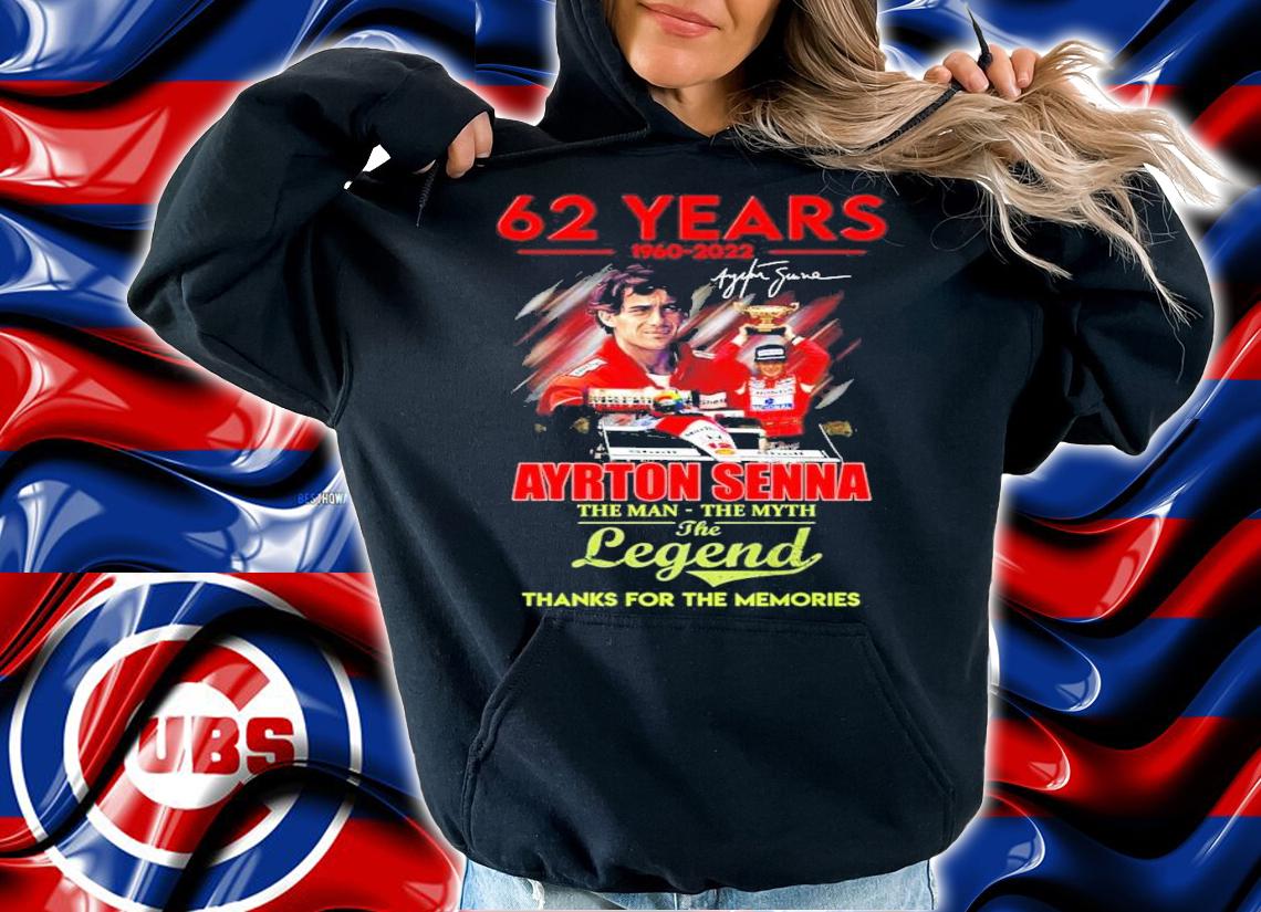 62 Years 1960-2022 Ayrton Senna The Man The Myth The Legend Signatures Thank You For The Memories Shirt t-shirt