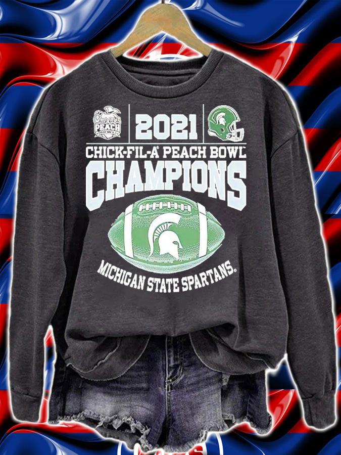 2021 Chick-fil-a Peach Bowl Champions Michigan State Spartans Shirt t-shirt sweatshirt