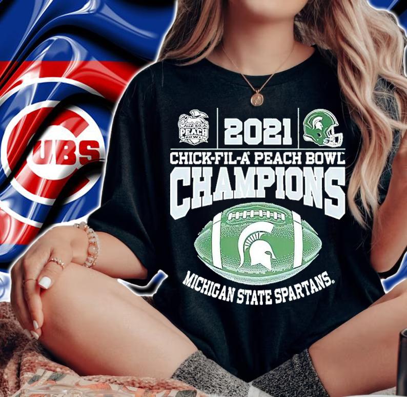 2021 Chick-fil-a Peach Bowl Champions Michigan State Spartans Shirt t-shirt woman shirt