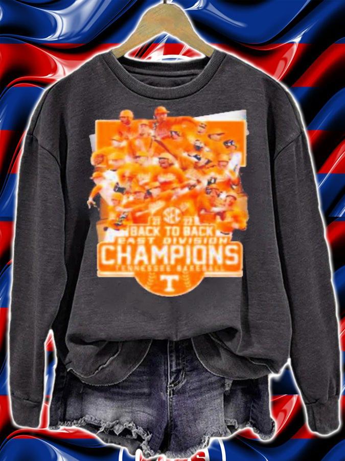 Back To Back East Division Champions Tennessee Baseball 2021-2022 Shirt t-shirt sweatshirt
