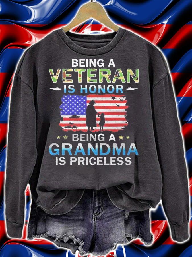 Being A Veteran Is Honor, Grandma Is Priceless-Proud Grandma shirt t-shirt sweatshirt