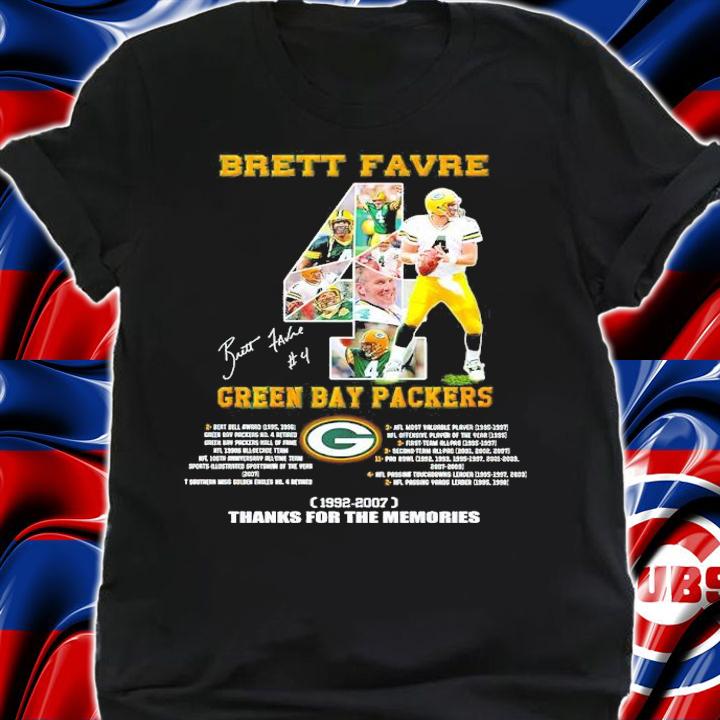 Brett Favre Green Bay Packers 1992-2007 Signatures Thanks For The Memories Shirt t-shirt