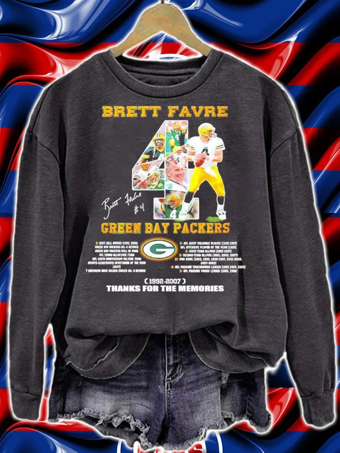Brett Favre Green Bay Packers 1992-2007 Signatures Thanks For The Memories Shirt t-shirt