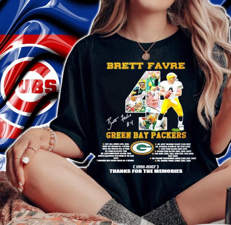 Brett Favre Green Bay Packers 1992-2007 Signatures Thanks For The Memories Shirt t-shirt