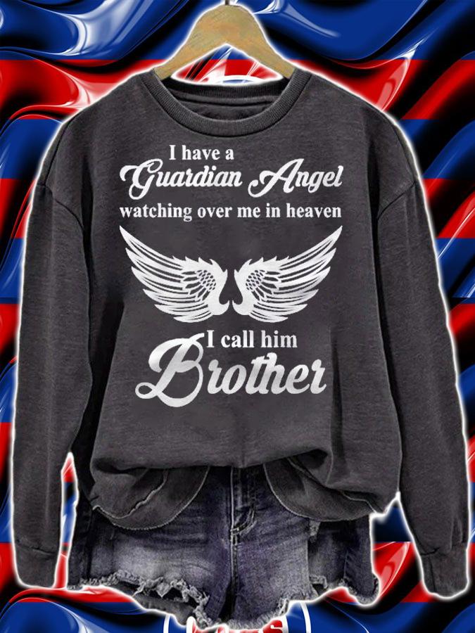 Brother Memorial Guardian Angel Watching In Heaven Shirt t-shirt