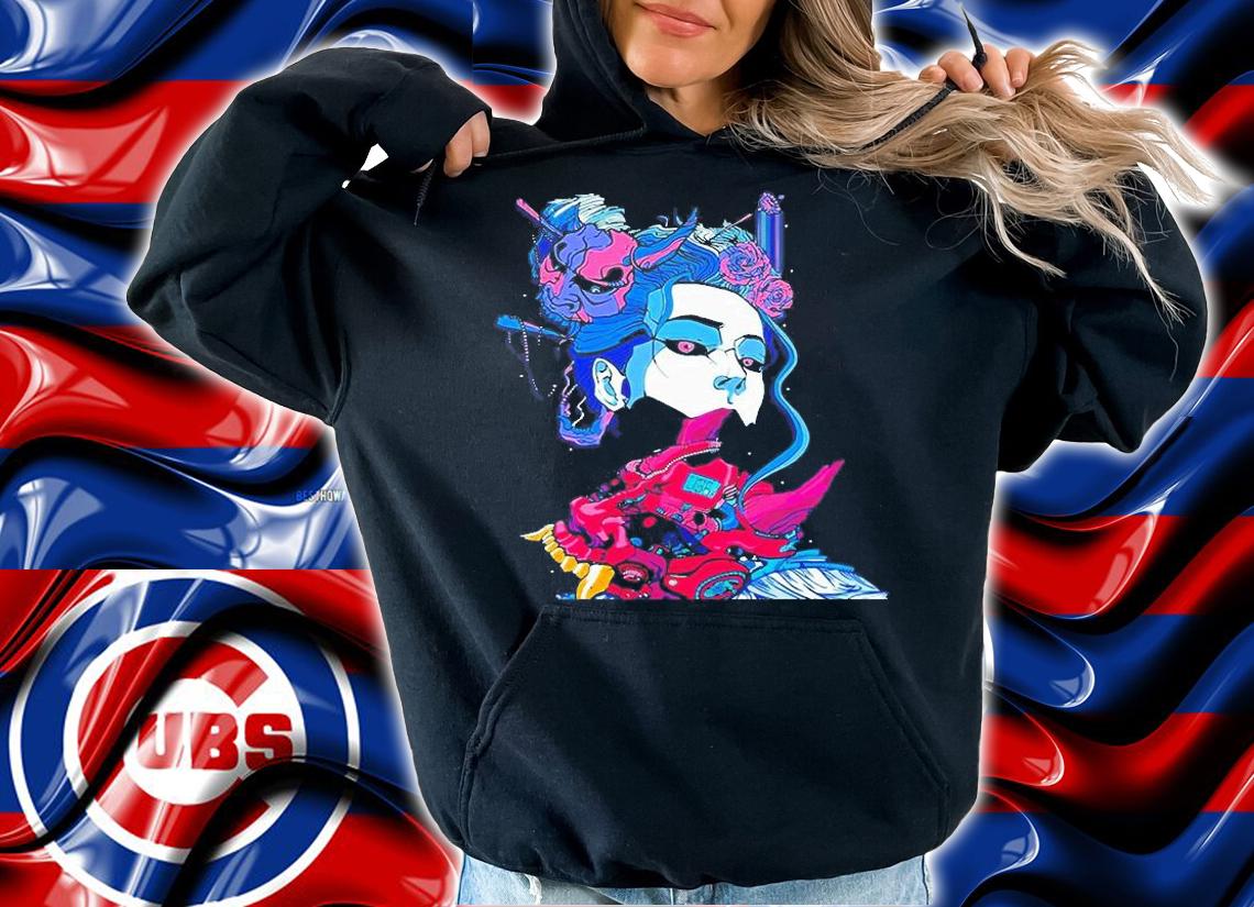 Cyberpunk Samurai Demon Mask Japanese Girl T-Shirt t-shirt hoodie