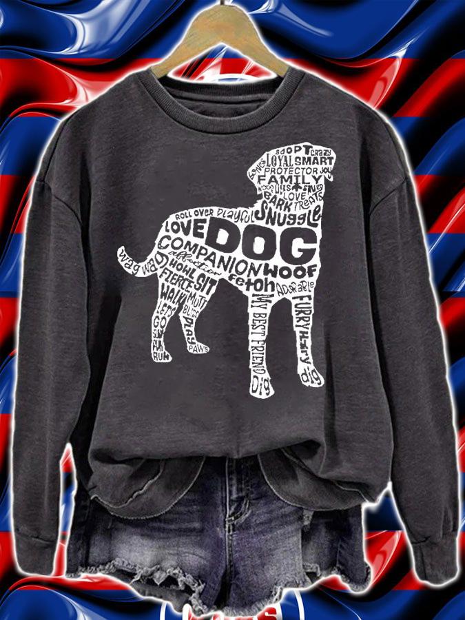 Dog Silhouette Word Cloud T-Shirt t-shirt sweatshirt