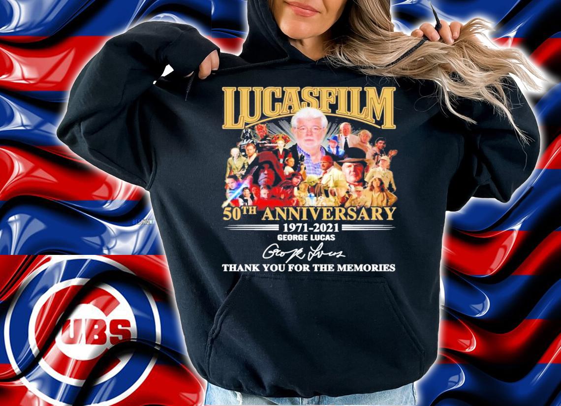 Lucasfilm 50th anniversary 1971-2021 George Lucas signature shirt t-shirt hoodie