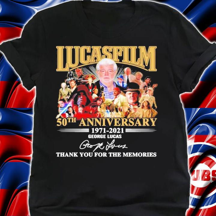 Lucasfilm 50th anniversary 1971-2021 George Lucas signature shirt t-shirt shirt