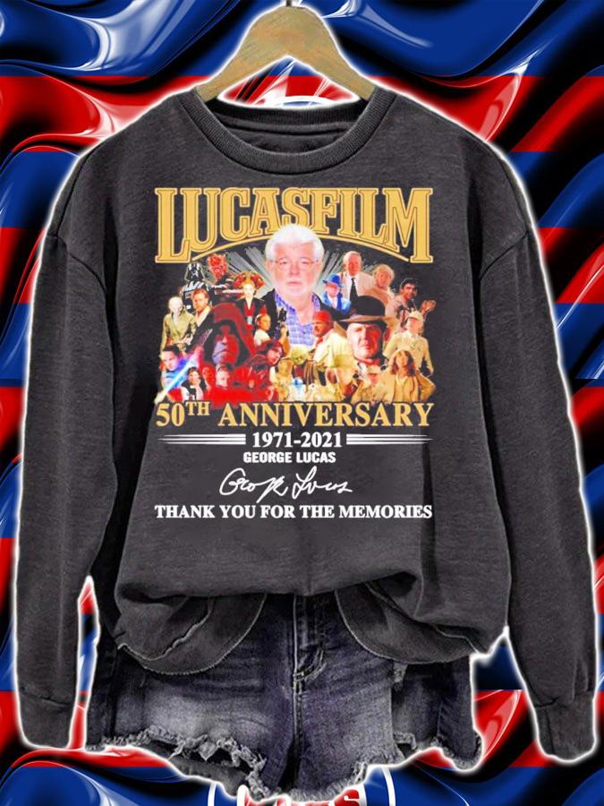 Lucasfilm 50th anniversary 1971-2021 George Lucas signature shirt t-shirt sweatshirt