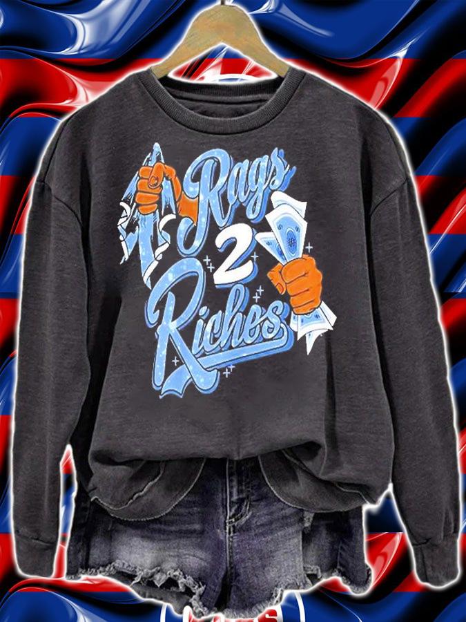 University Blue 4s Rags 2 Riches T-Shirt t-shirt