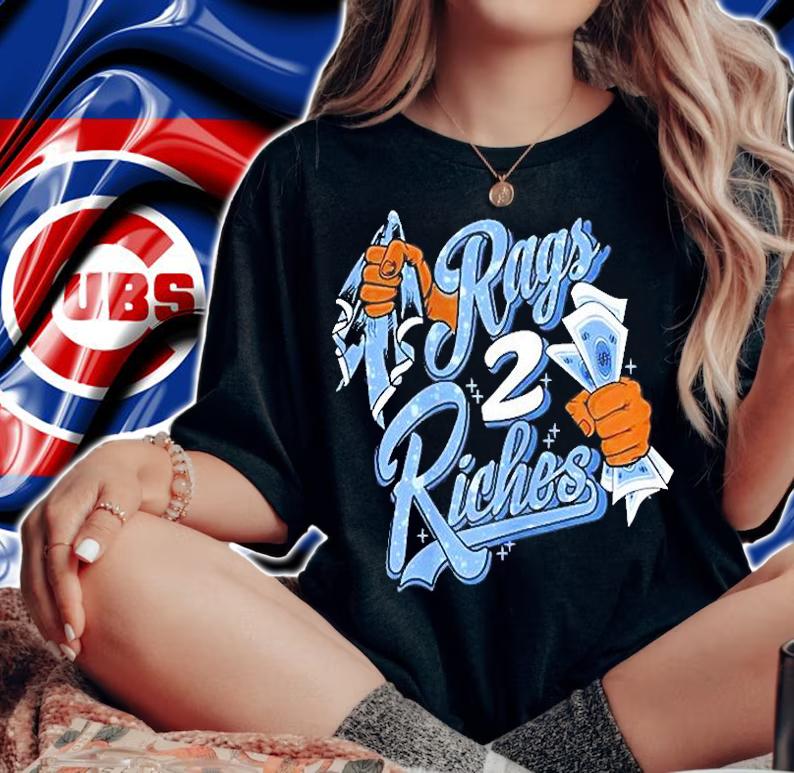 University Blue 4s Rags 2 Riches T-Shirt t-shirt