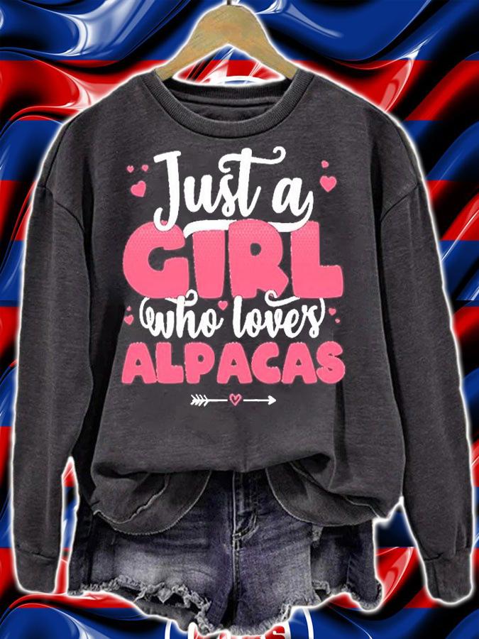 Just A Girl Who Loves Alpacas Cute Llama Lover T-Shirt t-shirt sweatshirt