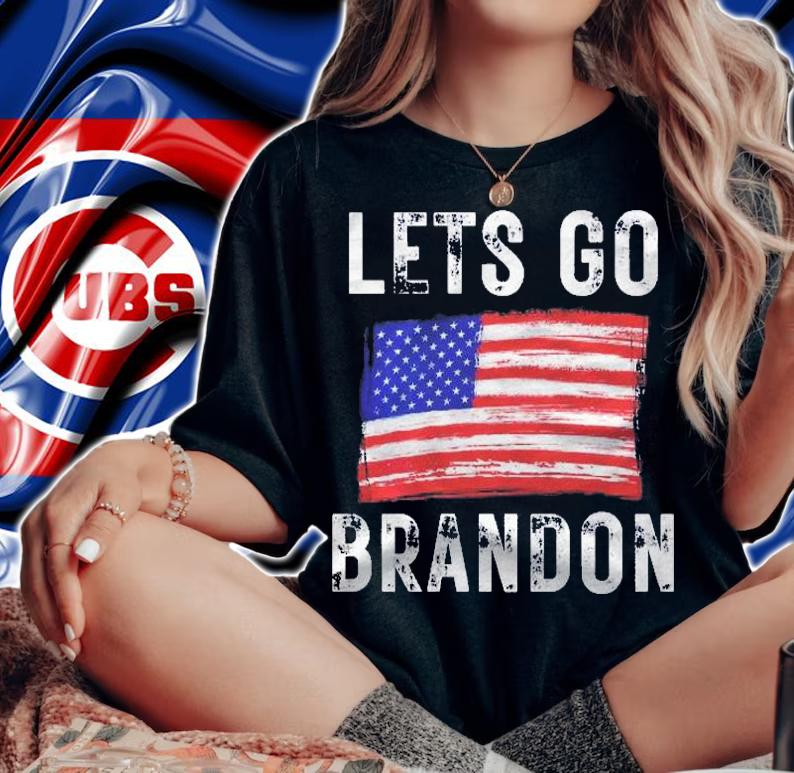 Lets Go Brandon Vintage Flag Patriotic Graphic On Back shirt t-shirt woman shirt