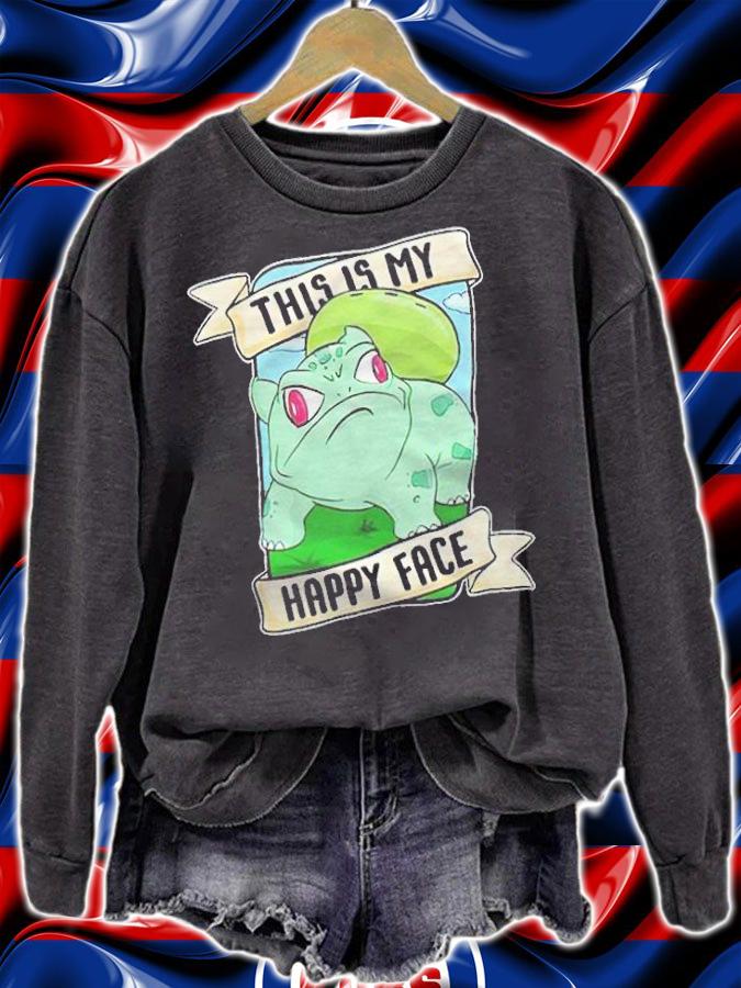 Nerdecrafter this is my happy face Bulbasaur T-shirt t-shirt